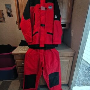 Rain Gear, Red and Black Two-Piece Outdoor Suit